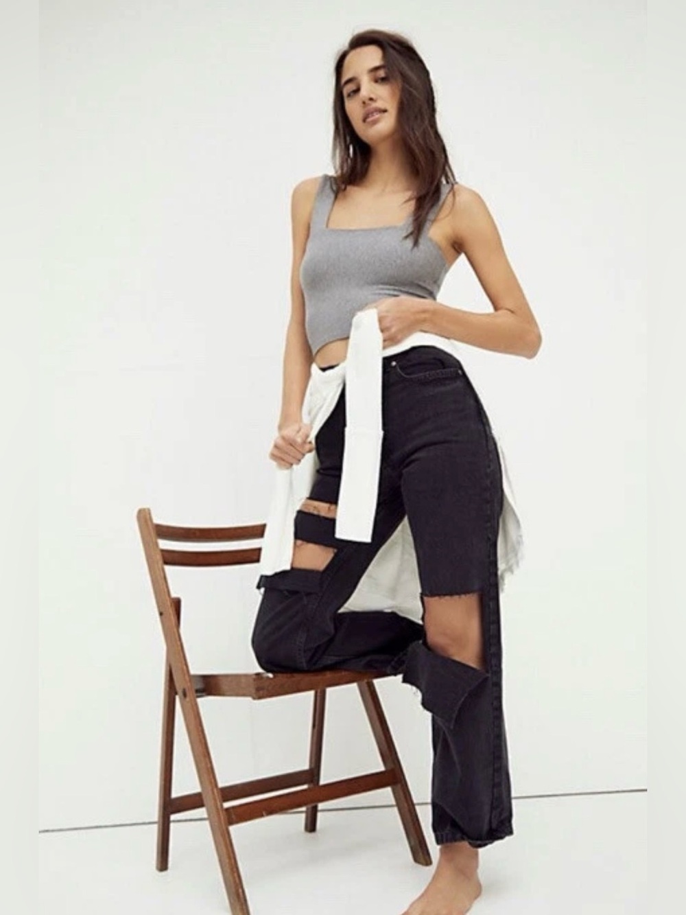 The Ragged Priest Distressed Dad Jeans